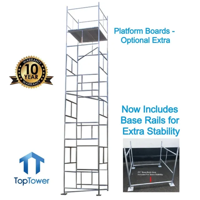 Scaffold Tower 8.0m 4x4 x 26ft 3in Working Ht DIY Galvanised Steel Towers