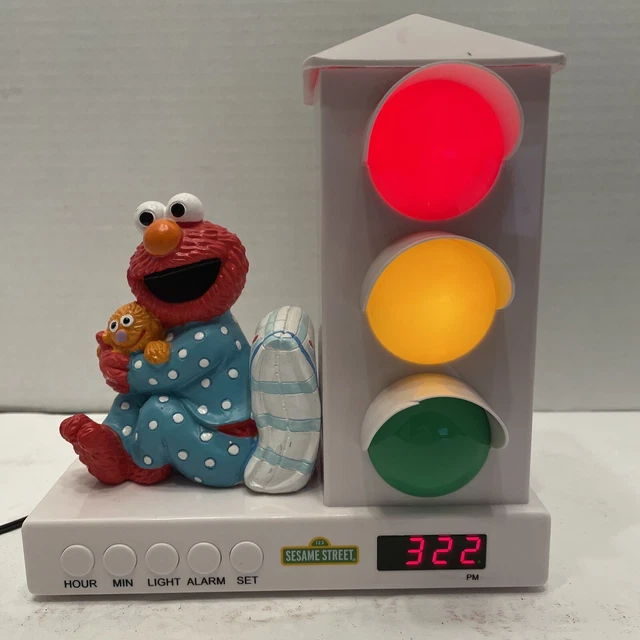 SESAME STREET ELMO 123 Stop Traffic Light Alarm Clock Tested Works