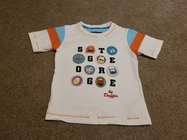 Debenhams St George By Duffer Summer White T-Shirt - Age 3-4 Years