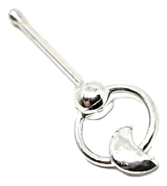 Moon Nose Stud Anillo de luna creciente 22 g (0,6 mm) Extremo de bola de...