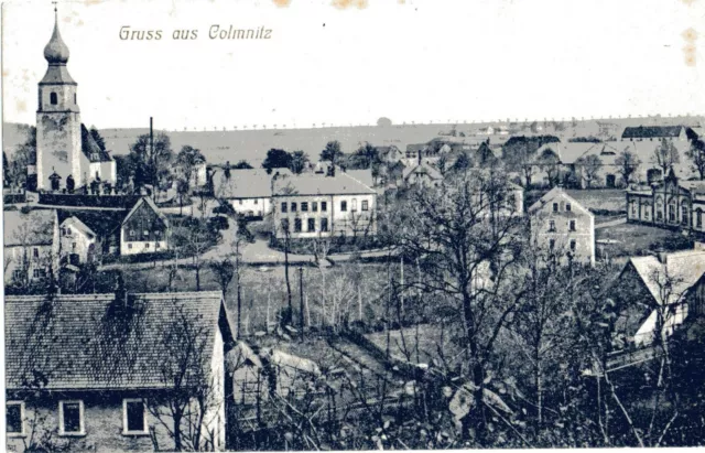 AK Gruss aus Colmnitz, Freital, Klingenberg Sachsen Ortsansicht ca. 1914