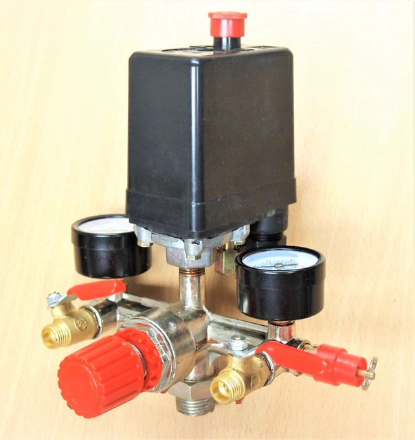 AIR COMPRESSOR PRESSURE Switch Manifold Regulator Gauges Valves 29.99