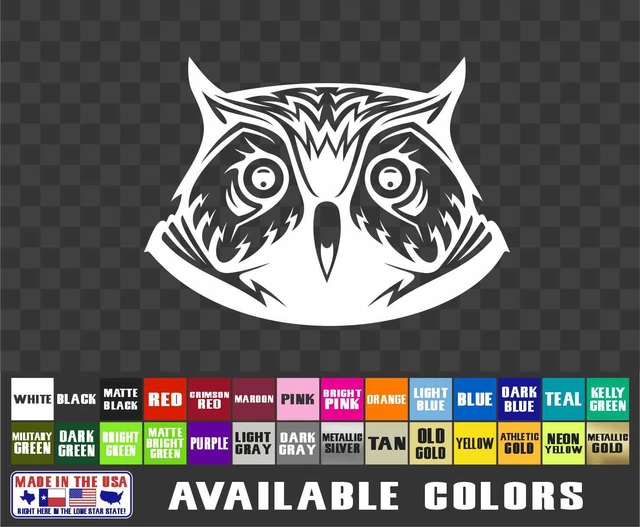 Owl Head Sticker Vinyl Decal Car Van Truck Laptop
