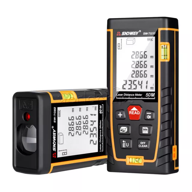 SNDWAY Digital Laser Rangefinder IP54 Handheld Level Finder Laser Distance Meter