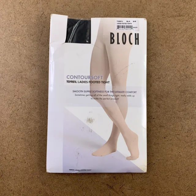 Bloch Women's Size S/M Black Contoursoft Footed Tights 1 Pair T0981L NWT