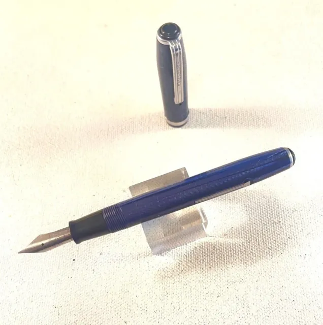 Blue Esterbrook SJ fountain pen with MED or FINE nib.  Guaranteed to write!