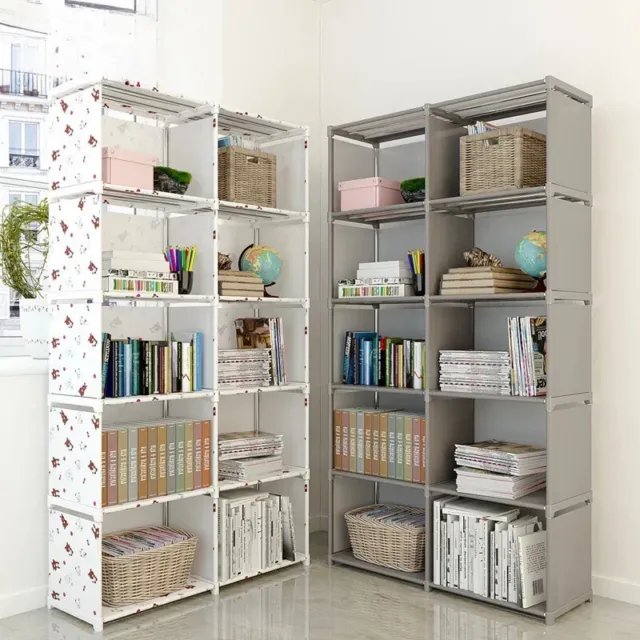 Bookshelf Storage Locker Foldable Multi-Layer Wardrobe Bookcase Book Organizer