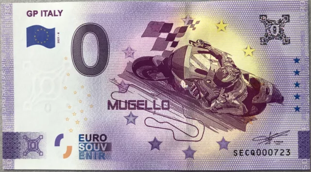 Zero Euro Billet Neuve Souvenir Italie 2021 Mugello Firenze Moto Motogp