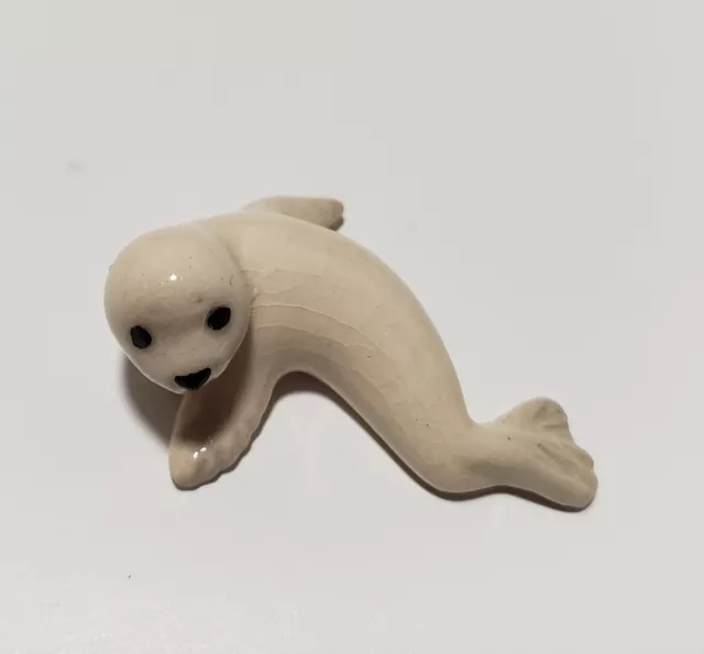 Hagen Renaker bone china porcelain miniature figurine baby white seal EXCELLENT