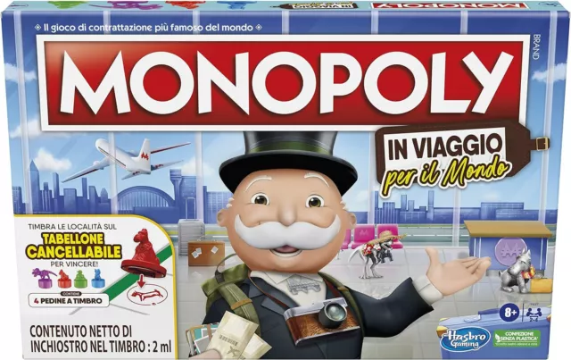 Monopoly In Viaggio per il Mondo, gioco da tavolo per famiglie e bambini