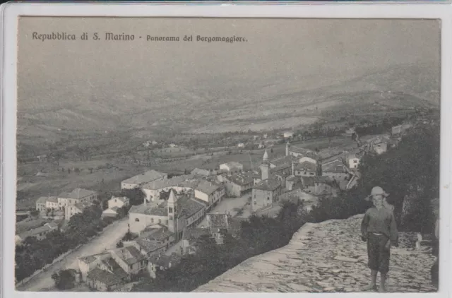 Antica Cartolina Della Repubblica Di San Marino - Panorama Del Borgomaggiore