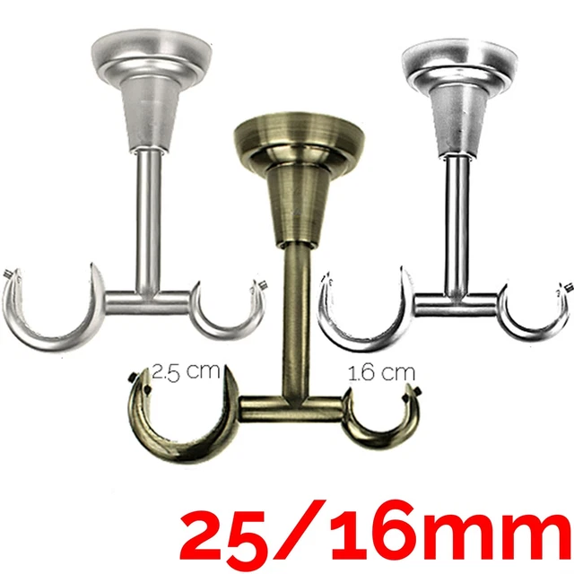 Metal Curtain Pole 1pc Classic 25/16 Ceiling Bracket to Fit 25&16mm Ø Poles