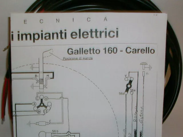 Impianto Elettrico Electrical Wiring Moto Guzzi Galletto 160 Carello