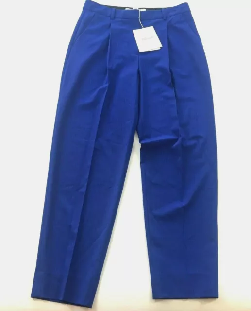 Diane von Furstenberg Dress Pants Womens Size 4 Blue Pleat Front Wool Blend $298