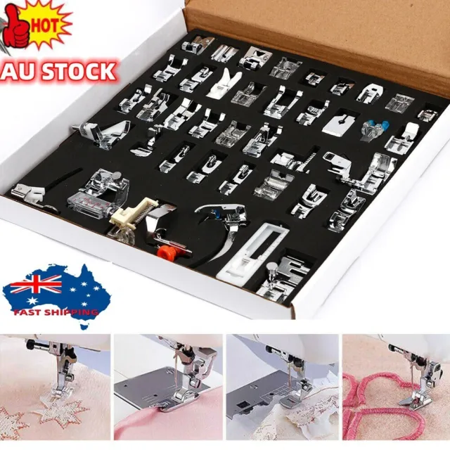 42PCS Domestic Sewing Machine Foot Presser Feet Kit For Brother Singer Janome AU