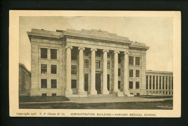 Massachusetts MA postcard Boston, Harvard Medical School Admin Building Vintage