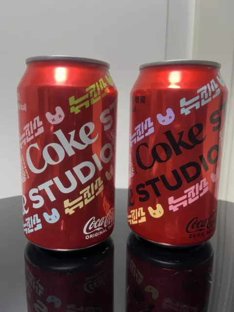 (2) FULL Regular + Zero Mint Can Coca Cola Coke Studio KOREA NewJeans New