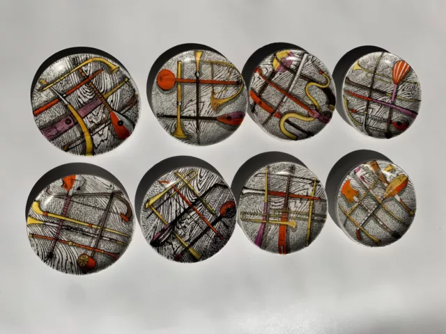 Fornasetti Mini Plates Vintage Porcelain Hand Painted 