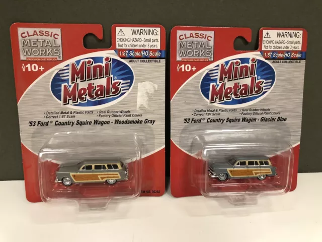 X2 Mini Metals '53 Ford Country Squire Wagon Glacier Blu Scala 1/87 Calibro HO