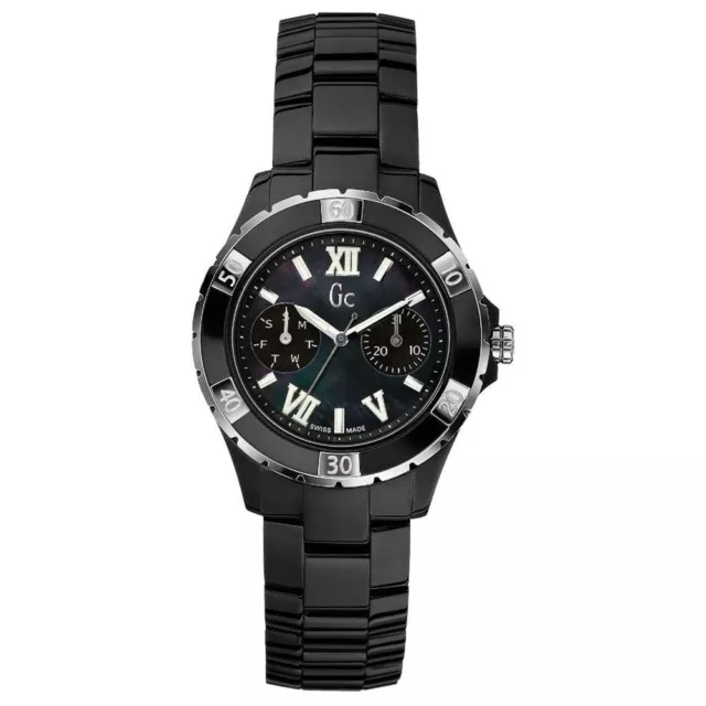 Guess Collection Gc X69002L2S Black Ceramic Silver Steel Women's Watch