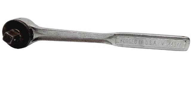 Craftsman Vintage USA 1/2 inch Drive Thumb Wheel Ratchet 10" USA FORGED V-44977