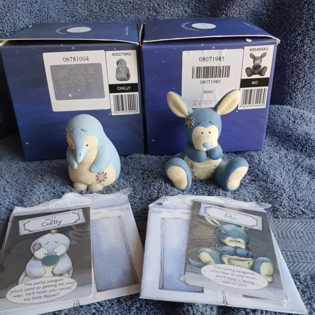 2 X Me To You My Blue Nose Friends Figurines MO & CHILLY Boxed With Certs