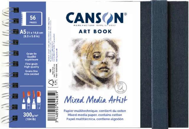 CANSON Skizzenbuch ART BOOK Mixed Media Artist DIN A5 28 Blatt Querformat