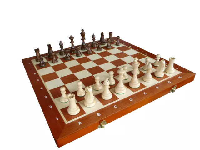 Schach; Turnier - Schachspiel Staunton Nr. 6A, 53 x 53 cm KH 10 cm Holz Intarsie 3