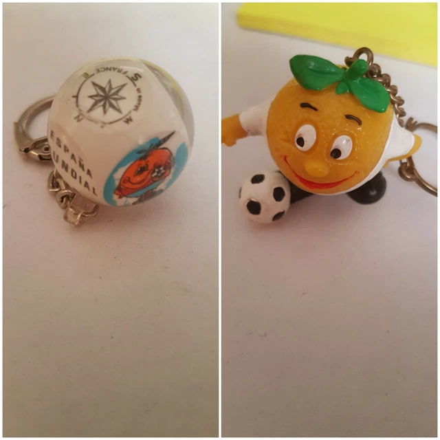 PORTE CLÉ COUPE du monde 82 mascotte Naranjito et bousolle EUR 20,00