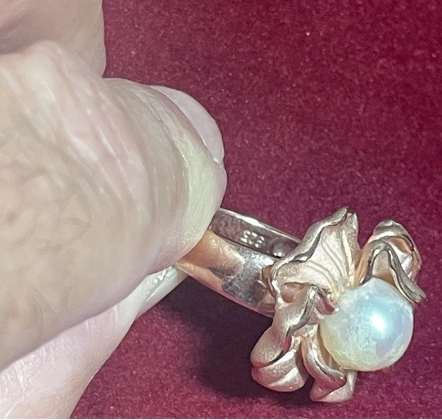 Bague Art Déco En Argent Massif 925 - Taille 56, Avec Opales Et Marcassites, Occasion 'dans Son Jus'