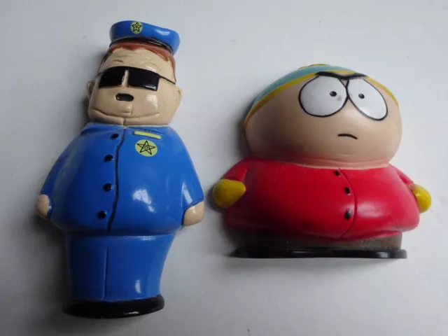 RARE ! SOUTH PARK AIMANT Lot de 2 Cartman Barbrady - Comedy Central 1999 MAGNET