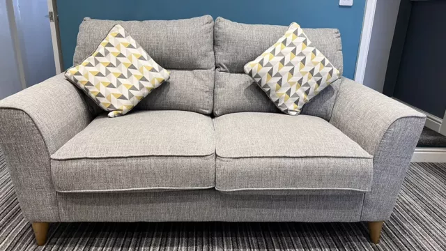 Jensen Silver 2 Seater Sofa with Zest Accent