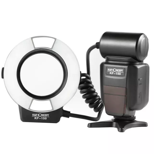 K&F Concept Professionel KF-150 Makro E-TTL Ringblitz pour Nikon LED Hilfs .008