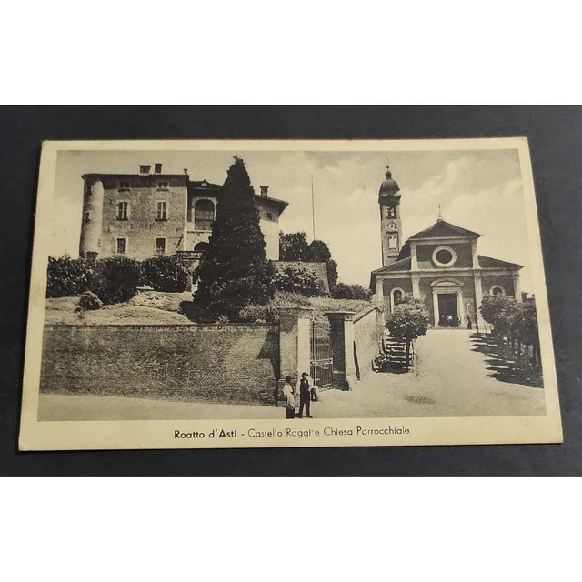 Cartolina Roatto d'Asti - Castello Raggi e Chiesa Parrocchiale