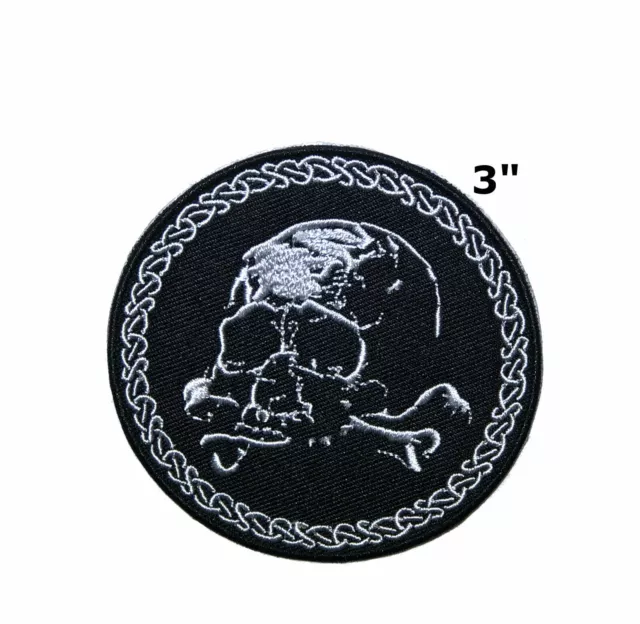 Skull and Crossbones Patch Embroidered Iron-on  Tactical Morale Military Biker