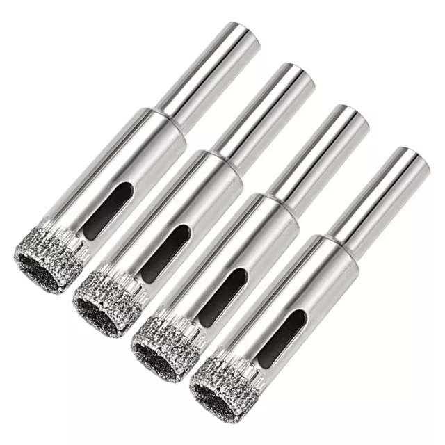 4pc 10mm Diamant Foret Trou Scie pour Tuile Verre Marbre Outil Argenté