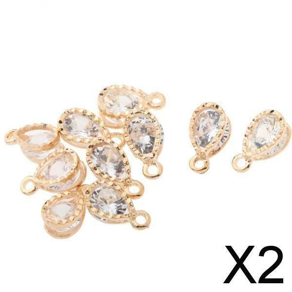 2X 10 Stück Kristalllegierung Strass Charms Anhänger DIY Schmuckzubehör C