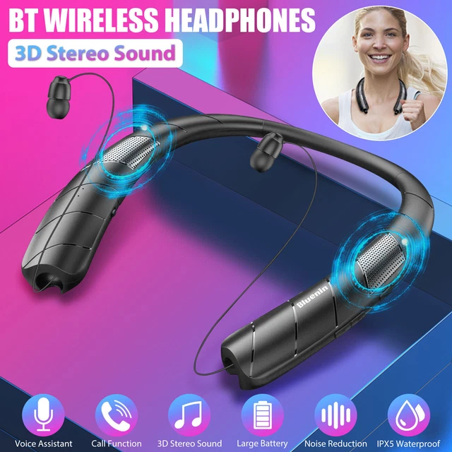 Bluetooth Neckband Speaker Wireless Headphone Mic Headset Stereo Earbud Earphone