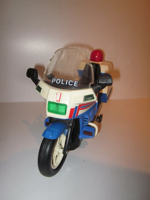 Ancien Jouet Moto Police Department Joustra – Motard Plastique Vintage