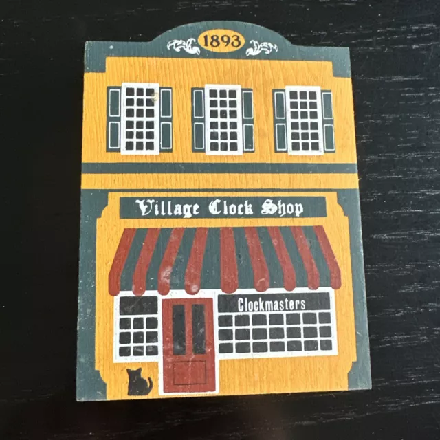 1986 Cat's Meow Village Clock Shop Series IV Delaware Ohio Retired Shelf Sitter