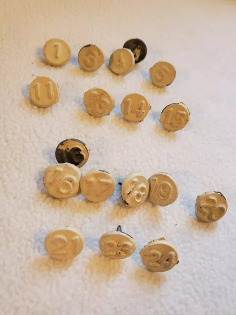 (18) Vintage Acro Hold-Tite Numbering Tacks Window Markers Made In USA 1940s