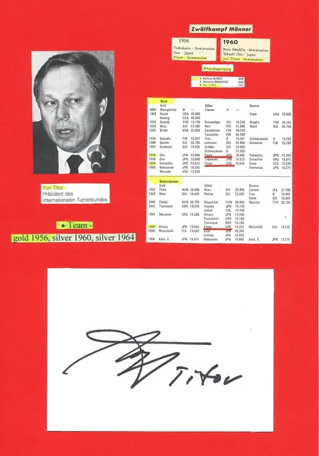 Juri Titov  UDSSR  Turnen 1.OS 1956  Karte original signiert WL 341138
