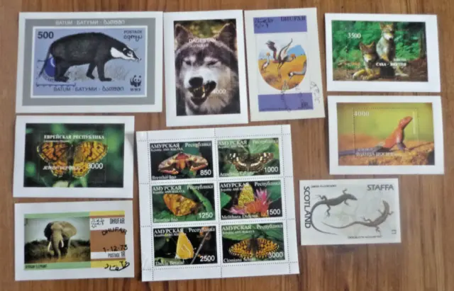 Briefmarkenblock weltweit Tiere Schlange Frosch Panda Eisbär  gestempelt # 17