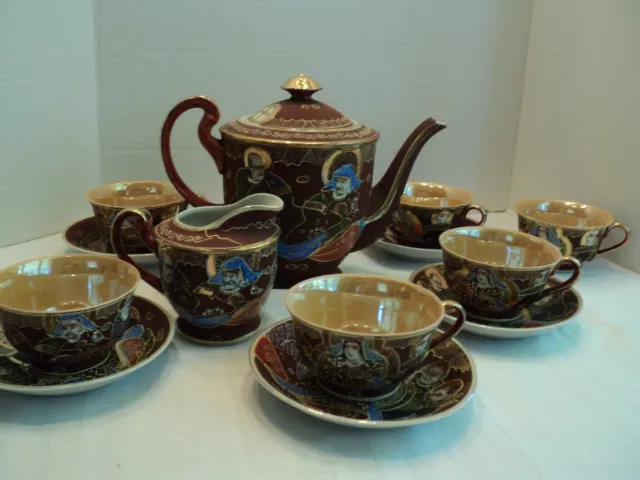 Gorgeous, 14 pc. Fairyland Hand Painted Moriage, China Tea Set , Occupied Japan