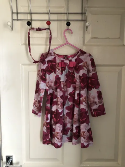 Stunning And Genuine Girls Ted Baker Floral Dress & Headband -  Aged 4-5 Years