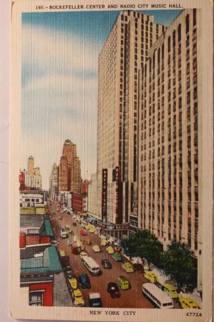 New York NY NYC Radio City Music Hall Rockefeller Center Postcard Old Vintage PC