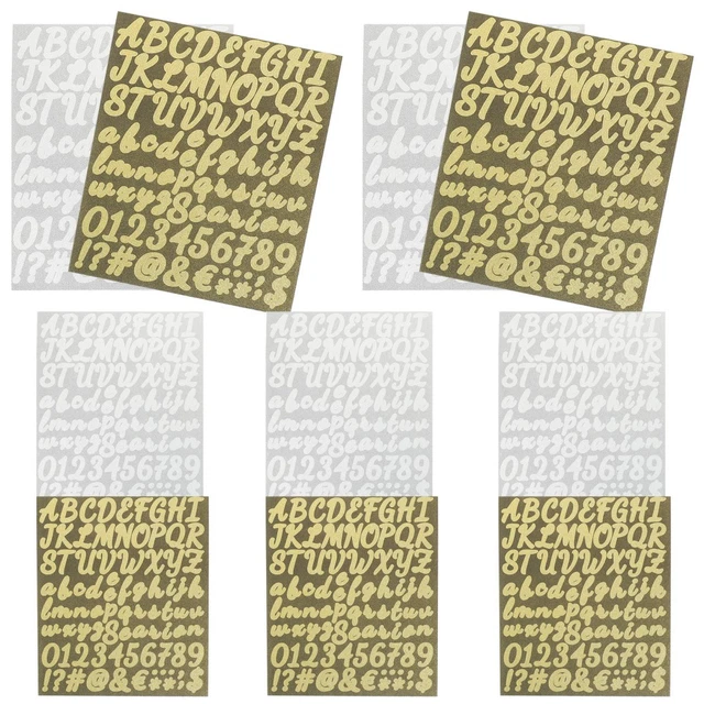 10 SHEETS SELF Adhesive Numbers and Letters Stickers Alphabet Decals £ ...