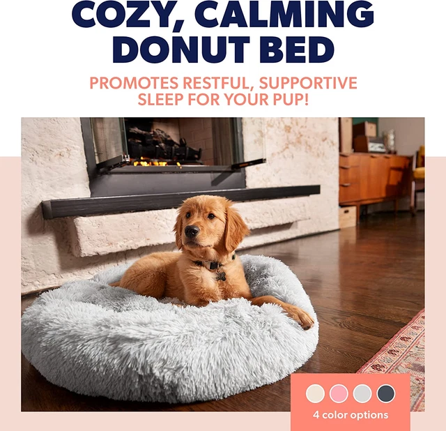 Plush Calming Dog Bed, Donut Dog Bed for Small Dogs, Medium & Large, anti Anxiet 2