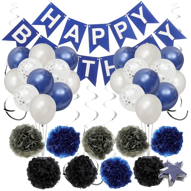 Fond D'anniversaire Ballons De Bannière D'anniversaire Décor Marine Pom Pom