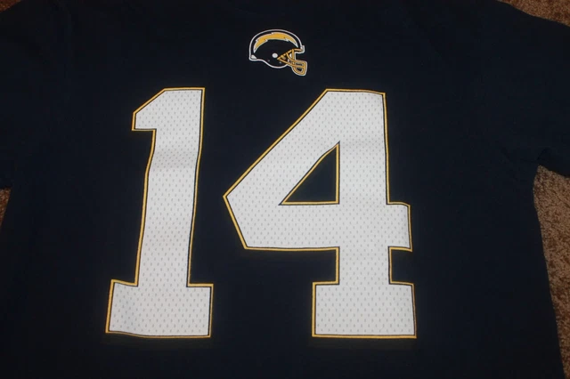 San Diego LA CHARGERS Dan Fouts Helmet NFL HOF Majestic Jersey 14 Shirt MEDIUM 3